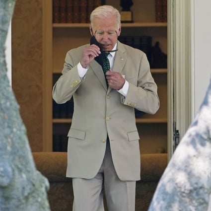 Almost seven years to the day that former US President Barack Obama wore a tan suit to a press conference, US President Joe Biden wore his own khaki-coloured suit to deliver remarks. Photo: AP
