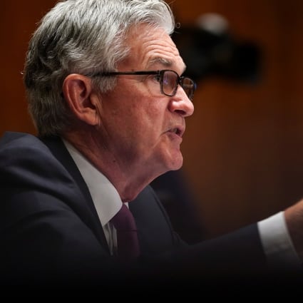 Federal Reserve chair Jerome Powell testifies before the US Senate Committee on Banking, Housing and Urban Affairs, on Capitol Hill in Washington on July 15. Photo: Reuters