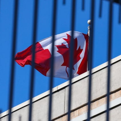 A Canadian flag flies at the Canadian embassy in Beijing in January 2019. A group of Canadian lawmakers recently joined a grouping aimed at strengthening ties with Taiwan, in a move that’s sure to irk Beijing. Photo: EPA-EFE
