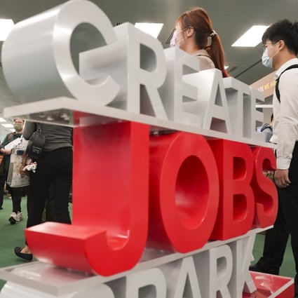 Jobseekers attend an event launched by New World Group called “Create Jobs Spark Hope” on March 13. Photo: Felix Wong
