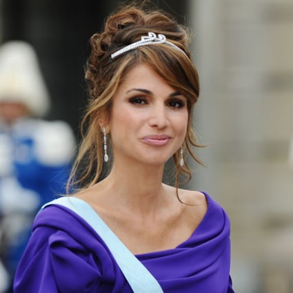 Queen Rania of Jordan attends the wedding of Crown Princess Victoria of Sweden in June 2010 wearing the Boucheron Bracelet Tiara, one of a number of diamond tiaras she likes to wear. Photo: Corbis via Getty Images