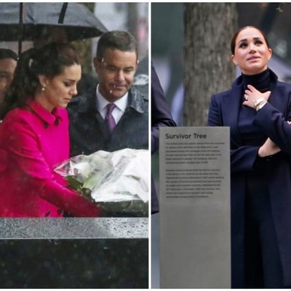 Does the British press have double standards when it comes to Kate Middleton and Meghan Markle? The duchesses visited New York City in 2014 and 2021, respectively. Photos: AFP, AP