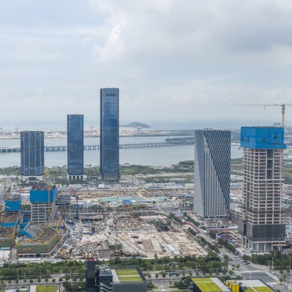 A construction site for a Qianhai transaction centre in Shenzhen on September 8. Beijing has an ambitious plan to expand Qianhai and integrate it with Hong Kong. Photo: Xinhua
