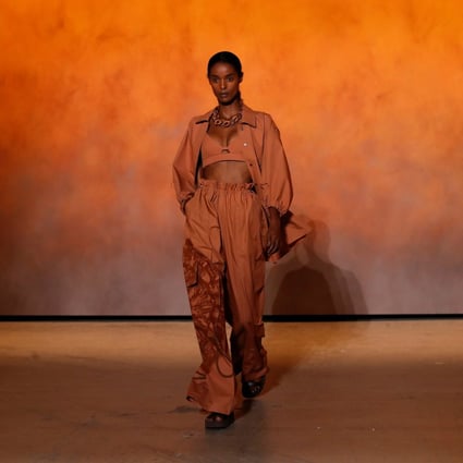 A model presents a creation by designer Nadege Vanhee-Cybulski as part of a spring/summer 2022 women’s ready-to-wear collection show for fashion house Hermes during Paris Fashion Week in Paris, France, on October 2. Photo: Reuters