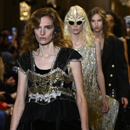 Louis Vuitton celebrated the 200-year anniversary of its founder’s birth during the women’s spring/summer 2022 ready-to-wear collection fashion show, as part of Paris Fashion Week at the Louvre in Paris, on October 5. Photo: AFP