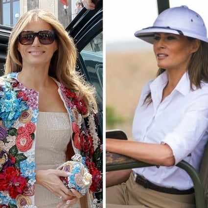 While she may not be a fashionista, Melania Trump has worn some fashion items that have been jaw dropping, but not for the right reasons. Photos: AFP, AP, @kwskenya/Twitter