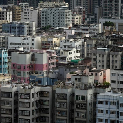 Old building are clustered together in West Kowloon in September 2020. Rising housing prices have pushed many Hongkongers into apartments subdivided into cramped living spaces. Photo: Sam Tsang