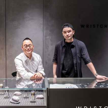 WristCheck co-founders Sean Wong (left) and Austen Chu, who opened their first store in the Landmark Atrium shopping mall in Hong Kong’s Central business district in September.