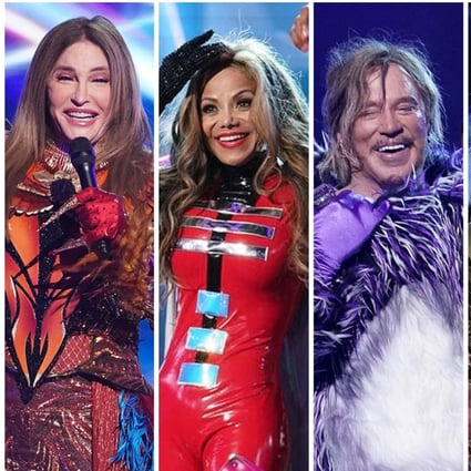Some of the biggest names and biggest surprises from the first five seasons of The Masked Singer US, including, from left, Caitlyn Jenner, La Toya Jackson, Mickey Rourke, JoJo Siwa and Sarah Palin. Photo: Fox