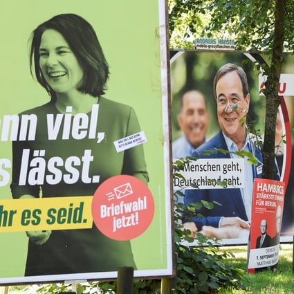 Election posters seen in Hamburg on August 31. A Germany “traffic light” coalition – led by the centre-left Social Democrats, with the pro-business Free Democrats and the Greens – could soon be driving important policy changes in Germany, Europe and beyond. Photo: Reuters 