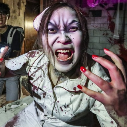 This Halloween the Ocean Park Marriott, in Aberdeen, will have a collection of petrifying interactive games, hellish costume exhibitions and a boozy jack-o-lantern bar. It is one of several Hong Kong hotels offering Halloween staycation packages. Photo: Nora Tam