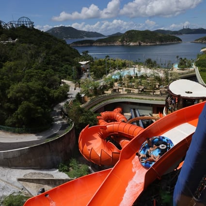 Skyhigh Fall at Water World Ocean Park on September 2. The existing location of a mountainside tumbling into the ocean could make a zoo at Ocean Park more spectacular than, say, Taronga Zoo in Sydney. Photo: May Tse