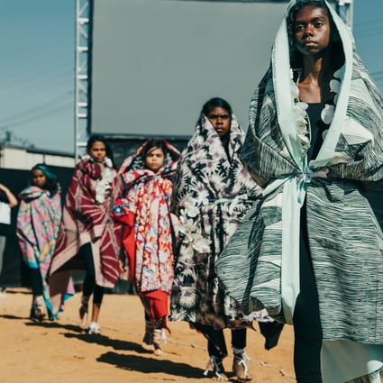 A First Nations Fashion and Design presentation at this year’s Barunga Festival in Katherine, Northern Territory. The First Nations Fashion and Design show was also an event at this year’s Afterpay Australian Fashion Week.