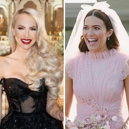 Elizabeth Taylor, Alison Pill, Christine Quinn and Mandy Moore all opted for colourful wedding gowns instead of the traditional white. Photos: @elizabethtaylor, @msalisonpill, @thechristinequinn, @mandymooremm/Instagram
