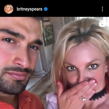 Britney Spears’ Instagram post announcing her engagement to long-term boyfriend, 27-year-old Sam Asghari. Photo: Instagram