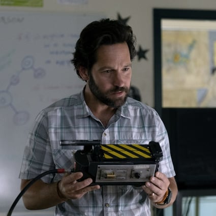 Paul Rudd in a still from Ghostbusters: Afterlife (category IIA). Finn Wolfhard and Mckenna Grace co-star, Jason Reitman directs.