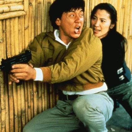 Jackie Chan and Michelle Yeoh in a still from Police Story 3: Supercop. Chan admitted Yeoh’s stunt work was so good he felt pressure to put himself in danger so he would not be outshone.  