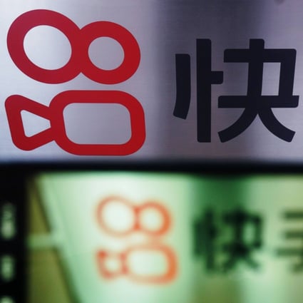 The logo of Chinese short video platform Kuaishou at its office in Hangzhou on February 5. Photo: AFP