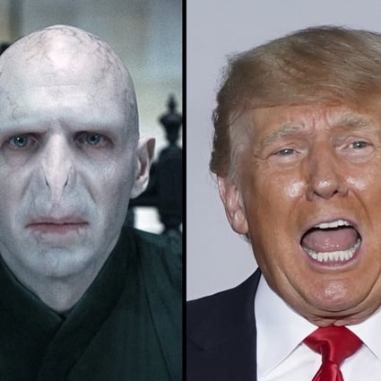 Academic Jonathan Gottschall says if we forget the stories our tribe tells and show people empathy, we won’t be manipulated. However, he can’t show any to former US president Donald Trump (above, right), likening him instead to Voldemort, the dark wizard of the Harry Potter books and films (portrayed by actor Ralph Fiennes, above, left). Photo: Getty Images
