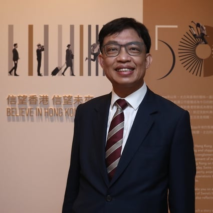 James Tong Wai-pong, director of public affairs at John Swire & Sons (HK) Ltd, at the conglomerate’s ‘Believe in Hong Kong’ exhibit. Photo: Jonathan Wong