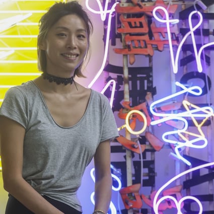 Karen Chan in her studio in Fo Tan in the New Territories. She apprenticed with a 70-year-old  neon master in Hong Kong to become the only active female neon designer and maker in a male-dominated industry. Photo: K. Y. Cheng