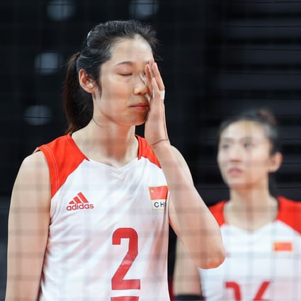 China’s Zhu Ting feels the heat as her team takes on Russia at the Tokyo Olympics. Photo: Xinhua