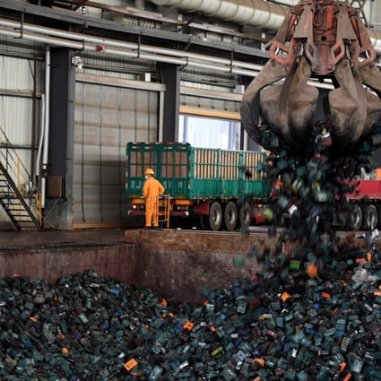 Waste batteries are pooled for recycling at Tianying technology park in Jieshou in eastern Anhui province on July 25. Photo: Xinhua