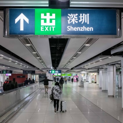 Passengers arrive at Lo Wu station, near the border crossing with mainland China. Lo Wu will be one of three border crossings where Hongkongers living on the mainland can cast ballots in next month’s Legco poll. Photo: Bloomberg