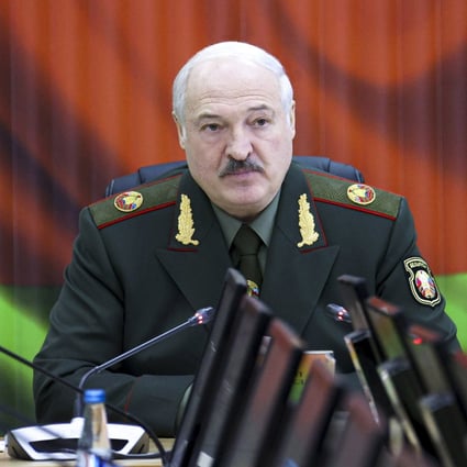 Belarusian President Alexander Lukashenko attends a meeting with top level military officials in Minsk, Belarus. Photo: AP