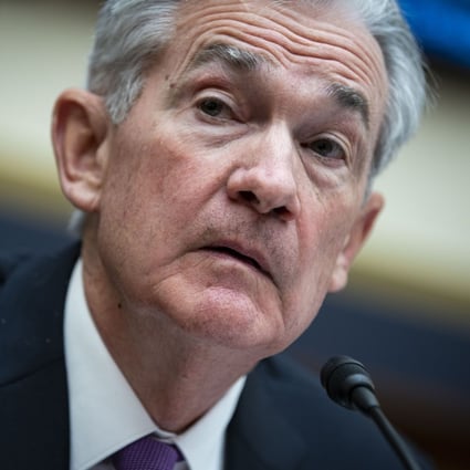 Jerome Powell, chairman of the US Federal Reserve, is seen in a House Financial Committee hearing in Washington on Wednesday. Photo: Bloomberg