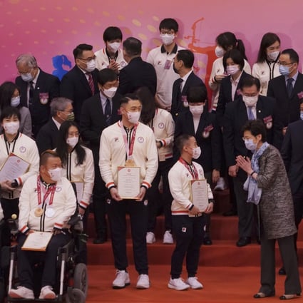 The welcome-home ceremony for Hong Kong’s Paralympic delegation in Ma On Shan Sports Centre on October 18. Beyond the fanfare, Hong Kong must commit to advancing the rights and well-being of its disabled citizens. Photo: Felix Wong