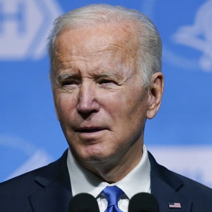 US President Joe Biden speaks about the Covid-19 Omicron variant during a visit to the National Institutes of Health in Maryland on Thursday. Photo: AP 