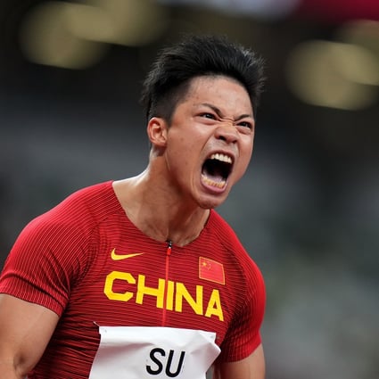 Su Bingtian broke the Asian 100m record in Tokyo this year. Photo: Xinhua