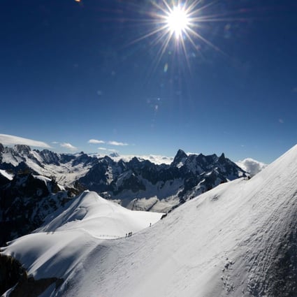 Climbers walk on the Mont-Blanc Massif in the French Alps. Photo: AFP