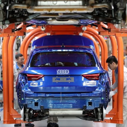 An Audi Q3 SUV is assembled at the FAW-Volkswagen plant in Tianjin, China. Photo: Reuters