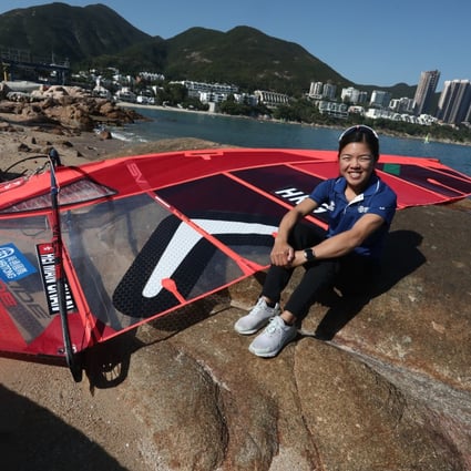 Olympic windsurfer Hayley Chan at Stanley in preparation for next week’s Victoria Harbour Race. Photo: Jonathan Wong