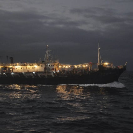 A Chinese-flagged vessel prepares to fish for squid near the Galapagos Islands in July, 2021. Chinese vessels have been documented using wide nets to illegally catch already overfished tuna in the Indian Ocean. File photo: AP