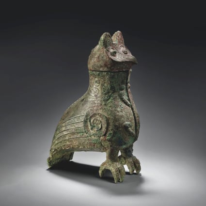 This Shang dynasty era owl wine vessel fetched US$1.52 million at a Christie’s auction. Photo: Handout