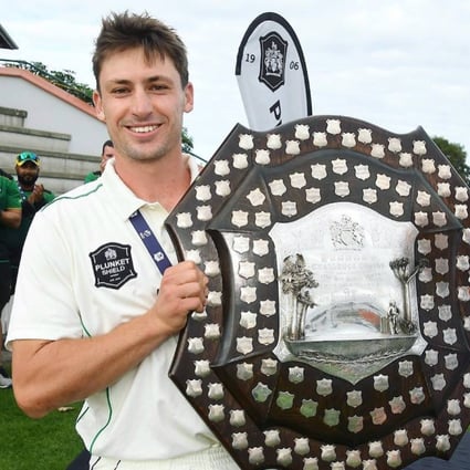 Will holding New Zealand’s  Plunket Trophy after a win: the cricketer is one of the country’s top batsmen. Photo: @willyoung12/Instagram
