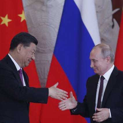 Chinese President Xi Jinping, left, and Russian President Vladimir Putin will hold a virtual meeting on Wednesday, their second for the year. Photo: EPA-EFE