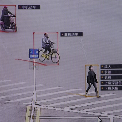 SenseTime surveillance software identifying details about people and vehicles runs as a demonstration at the company’s office in Beijing on, October 11, 2017. Photo: Reuters