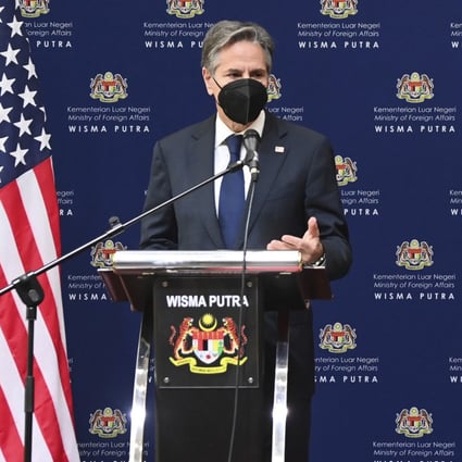 US Secretary of State Antony Blinken speaks at a press conference with Malaysian Foreign Minister Saifuddin Abdullah on December 15, 2021. Photo: Ministry of Foreign Affairs via AP