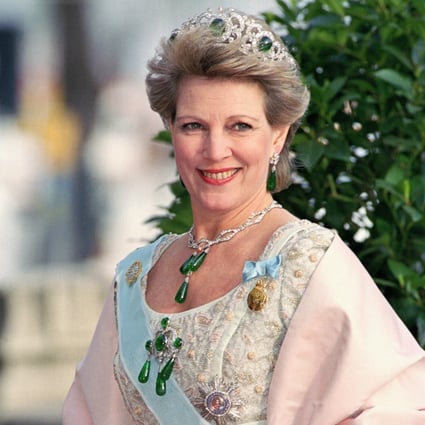 Queen Anne-Marie of Greece wearing the Greek Emerald Parure Tiara. Photo: Getty Images