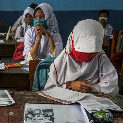 Indonesian students at a classroom in Palembang, South Sumatra. Photo: AFP 