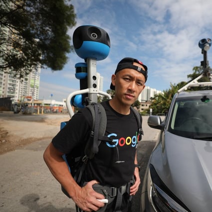 Google Maps Street View operator Raf Ho prepares to take his car with a Street View tracker mounted on its top to photograph Hong Kong’s Lantau Island. Photo: Xiaomei Chen