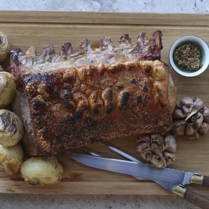 Five-spice roasted pork rack, a good dish to cook for a Christmas holiday crowd, needs two days of advance preparation to ensure the moist meat and crispy crackling. Photo: May Tse