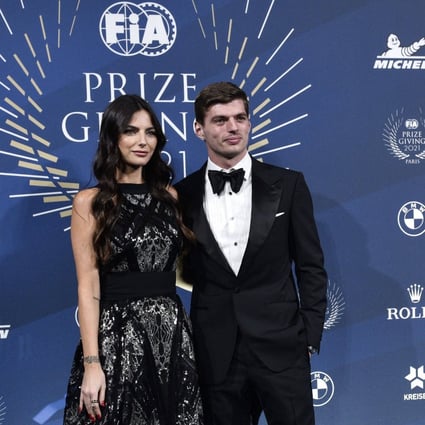 F1 world champion Max Verstappen (right) and his partner Kelly Piquet at the FIA Prize Giving 2021 gala in Paris. Photo: AFP