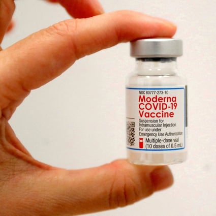 A vial of the Moderna Covid-19 vaccine, which carries a higher risk of heart muscle inflammation. Photo: Reuters