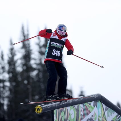 China’s Eileen Gu warms up before the start of the women’s ski slopestyle final on day three of The Dew Tour at Copper Mountain. Photo: Getty Images