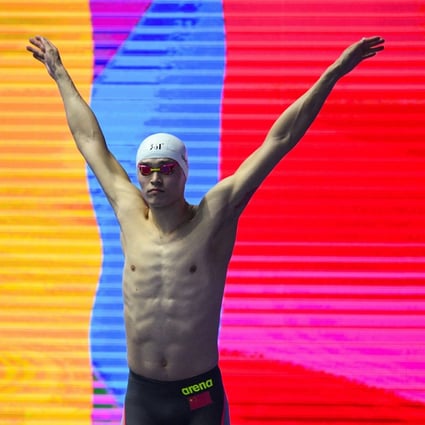 Sun Yang about to compete in the final of the men’s 800m freestyle event at the 2019 World Championships in Gwangju, South Korea. Photo: AFP